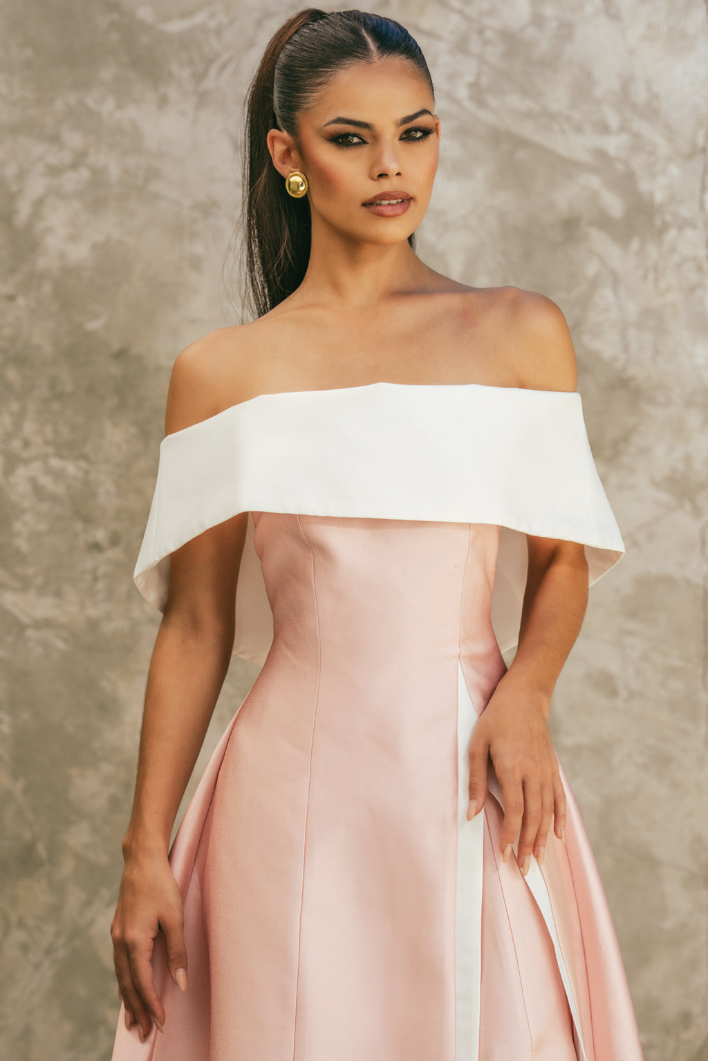 STRAPLESS MIDI DRESS | PINK