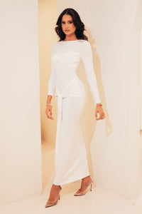 DRAPED KNOT GOWN | WHITE